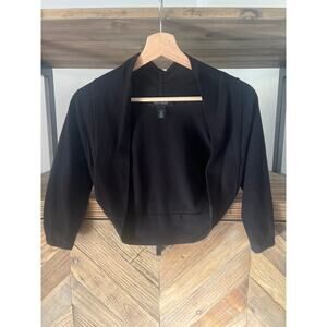 White House Black Market 3/4 Sleeve Shrug Black Size Small
